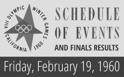 1960 Winter Olympics Schedule of Events