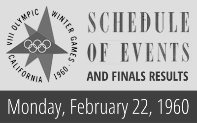 1960 Winter Olympics – Daily Report for 22 February 1960