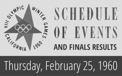 1960 Winter Olympics – Daily Report for 25 February 1960